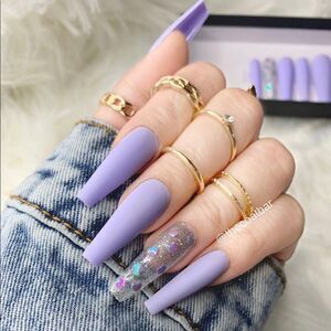 Periwinkle Hearts Custom Press On Nails | High Quality Nails | Handmade